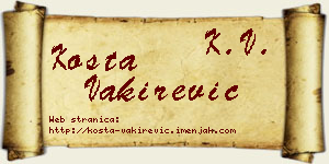 Kosta Vakirević vizit kartica